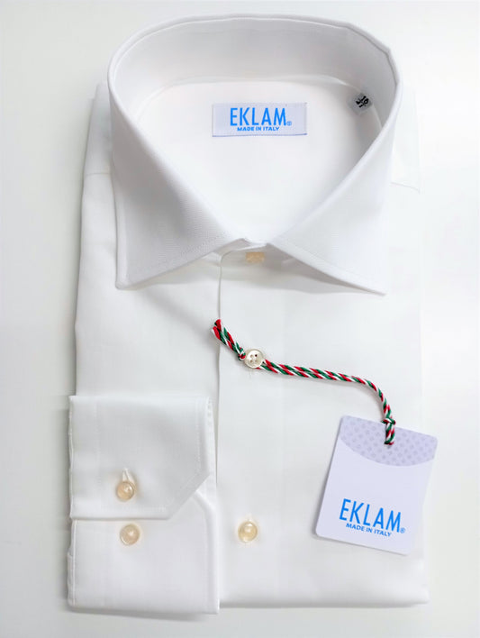 EKLAM white men's shirt with French collar (Popeline)