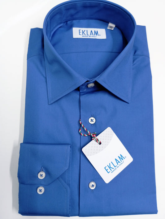 Camicia uomo con colletto francese Blu elettrico shock