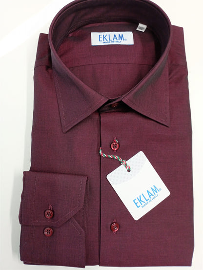 Chemise homme EKLAM à col français Bordeaux