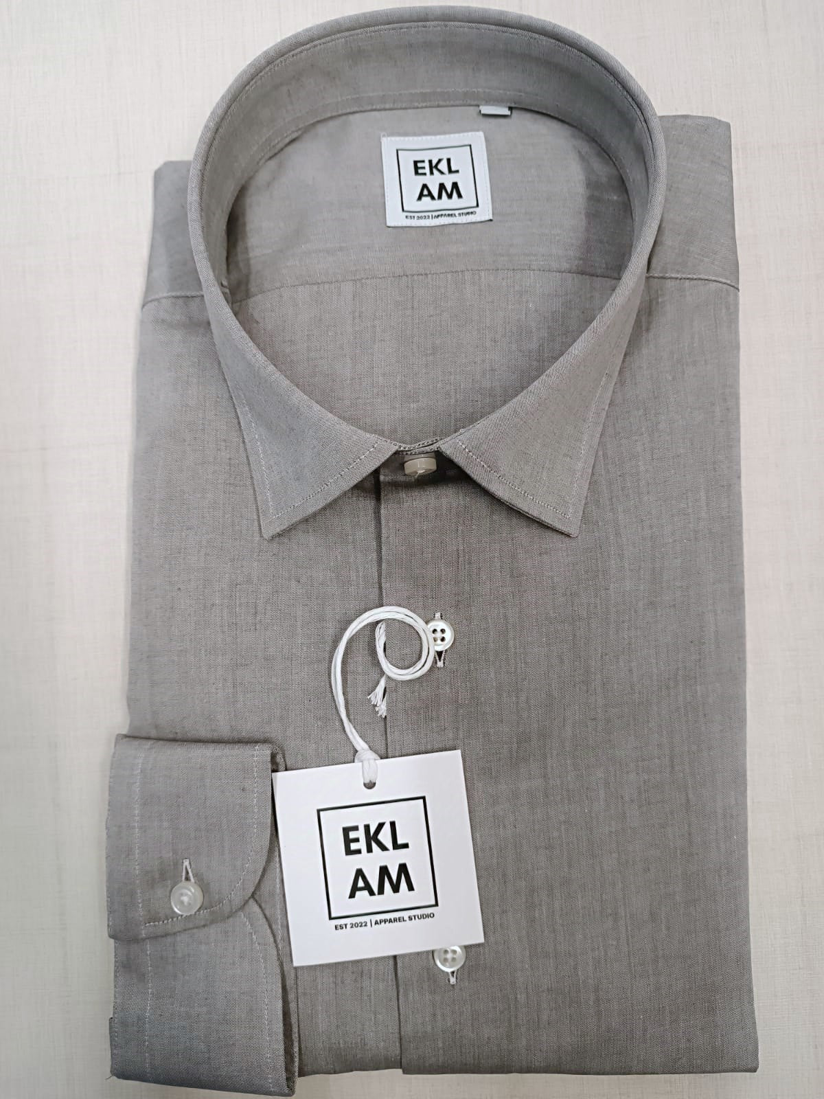 Camicia uomo EKLAM 100% cotone grigio