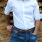 Camicia uomo bianca EKLAM colletto francese (Popeline)