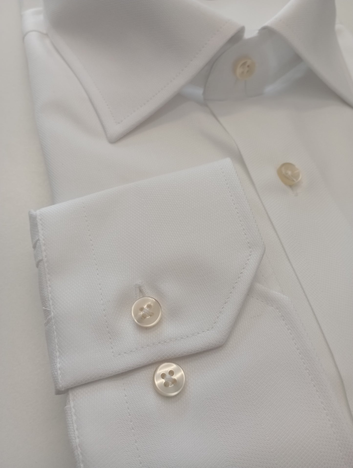 White men's shirt with spread collar