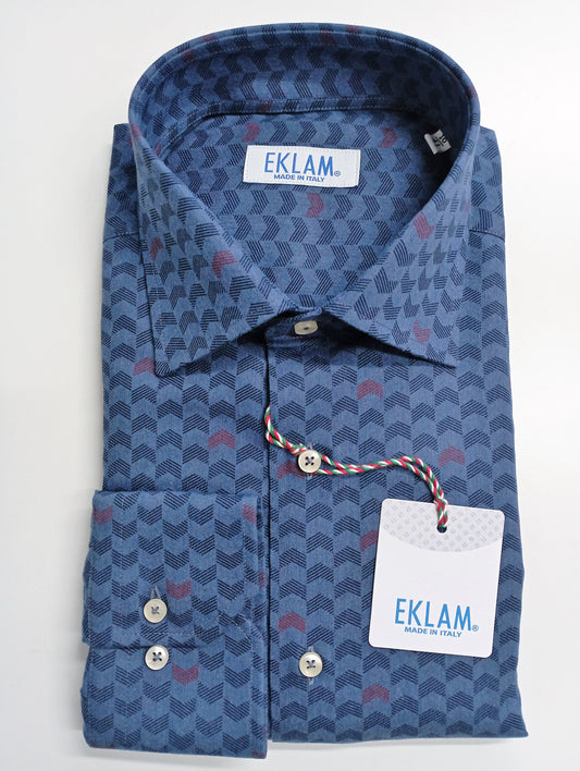 EKLAM men's shirt printed French collar